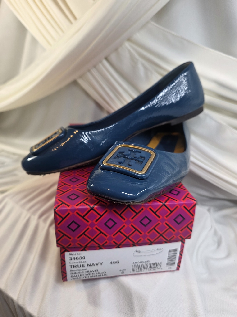 Tory Burch True Navy Patent Leather Ballet Flat